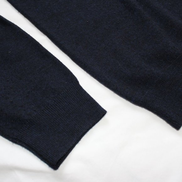 Calvin Klein Navy Blue V Neck Merino Wool Sweater - Picture 5 of 6